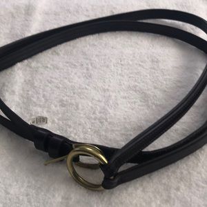 Brown leather equestrian belt